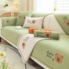 New Cartoon Sofa Cover Solid Color Chenille Universal Anti-slip Sofa Covers for Living Room Embroidered Little Bear Couch Covers