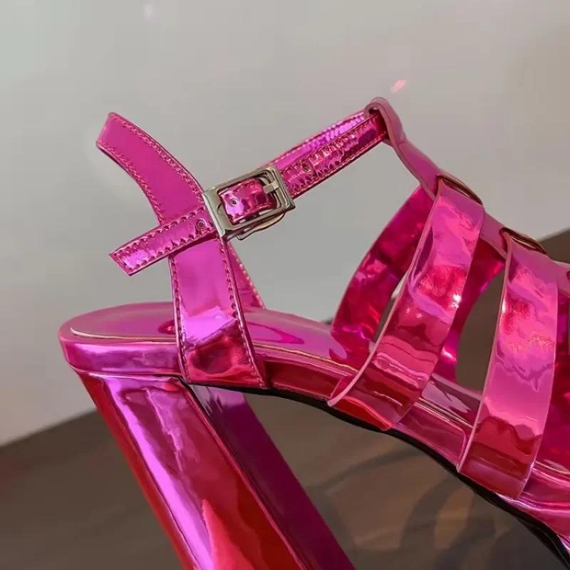 Fashion 2024 Ladies High Heels Double Waterproof Platform Sandals for Women Luxury Brand Designer Summer Party Chunky Pumps and Shoes