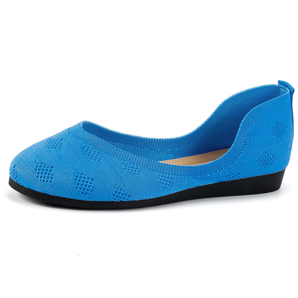 Летние новые европейские и американские экспортные большие размеры, туфли-одинарки на плоской подошве с круглым носком, женские туфли Doudou с неглубоким вырезом, повседневная обувь