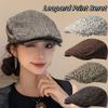Rhinestone Leopard Print Beret Flat Painter Cap Fashion Leopard Newsboy Cap  Outdoor