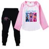 Детский Девочки Аниме Мультфильм Охотники Руми Зои Мира Принт Повседневный Реглан Длинный Рукав Футболка Брюки Комплект Одежды