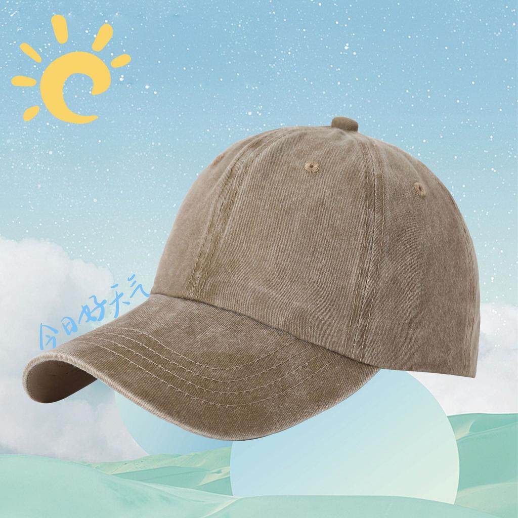 Manufacturers Baseball Cap  Washed Cotton Sun Hat Custom Logo Cowboy Soft Top Sunscreen Baseball Cap