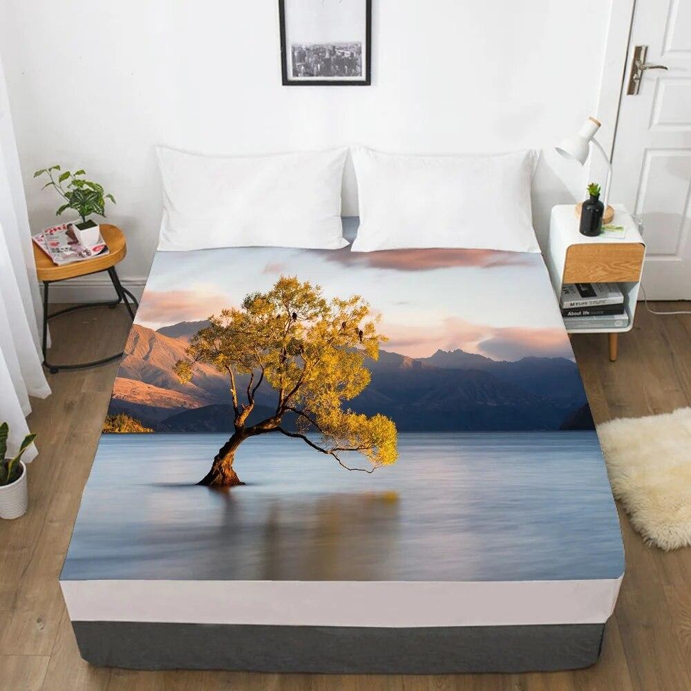 Эластичная простыня на резинке 160x200/180/200/150x200 Наматрасник Чехол на кровать 1 шт. Ясень