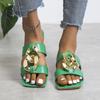 Flats Women Chain Slippers Fad Beach Shoes Slingback Summer Sandals New Trend Casual Shoes Ladies Flip -Flops Women Slides