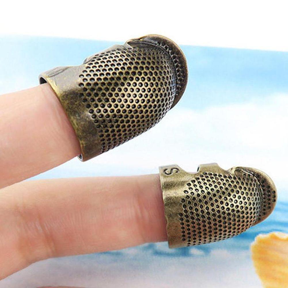 Sewing Accessories Vintage Gold DIY Crafts Finger Protector Antique Ring Needle Thimble Metal