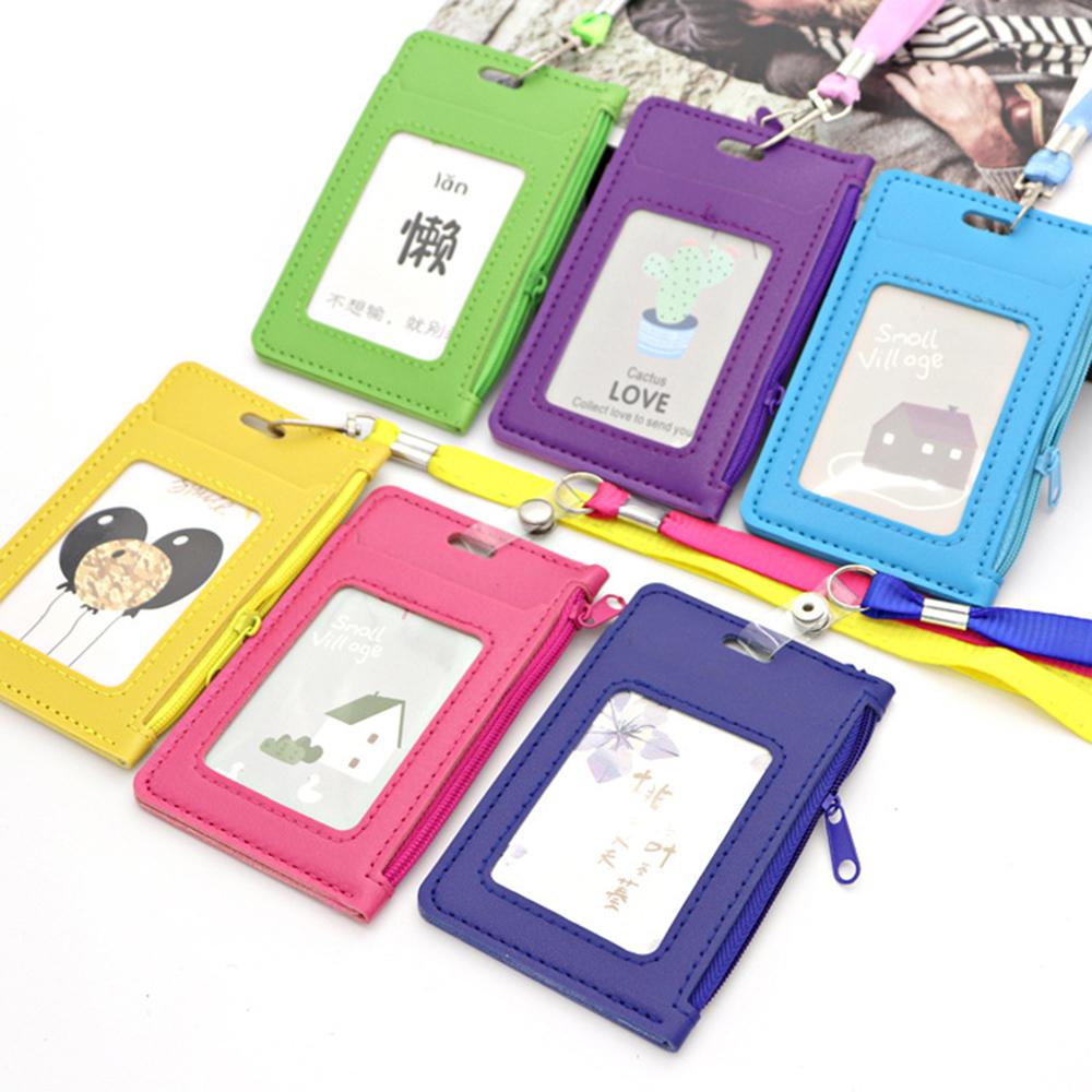 Сумка-ремешок на молнии Кошельки для монет Держатели кредитных карт Держатели удостоверений личности с шейным ремешком Держатель удостоверения личности