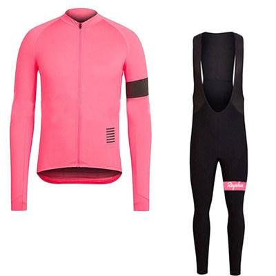Autumn/Winter Long-Sleeve Cycling Suit Set for Men, Quick-Dry Breathable Mountain Bike Riding Suspender Pants
