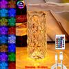 Хрустальная лампа с 16 изменяющими цвет RGB ночником, сенсорная лампа, USB, романтические светодиодные настольные лампы в виде розы для декора спальни, вечеринки, ужина
