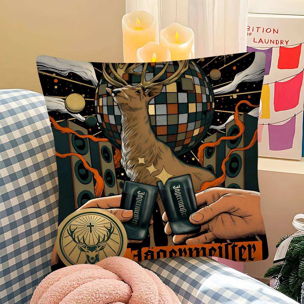 J-Jagermeister Аниме Классический Фильм Наволочка Квадратная Подушка Спальня Диван Досуг Уют Подушка Автомобиль Домашний Декор