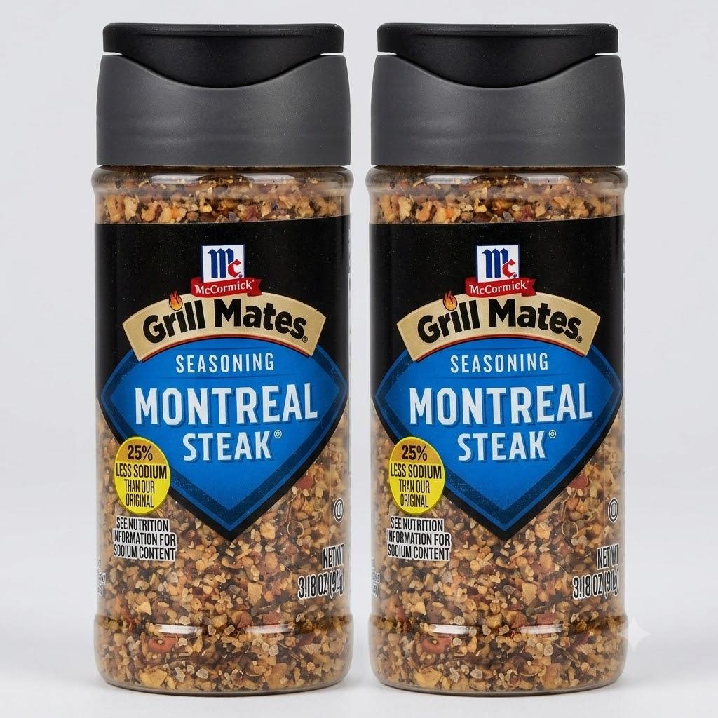 Приправа McCormick Grill Mates Montreal Steak, на 25% меньше соли, 90 г (3,18 унции)