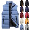 Men Autumn Winter Fashion Stand Collar Color Waistcoat Vest Jacket Top Coat