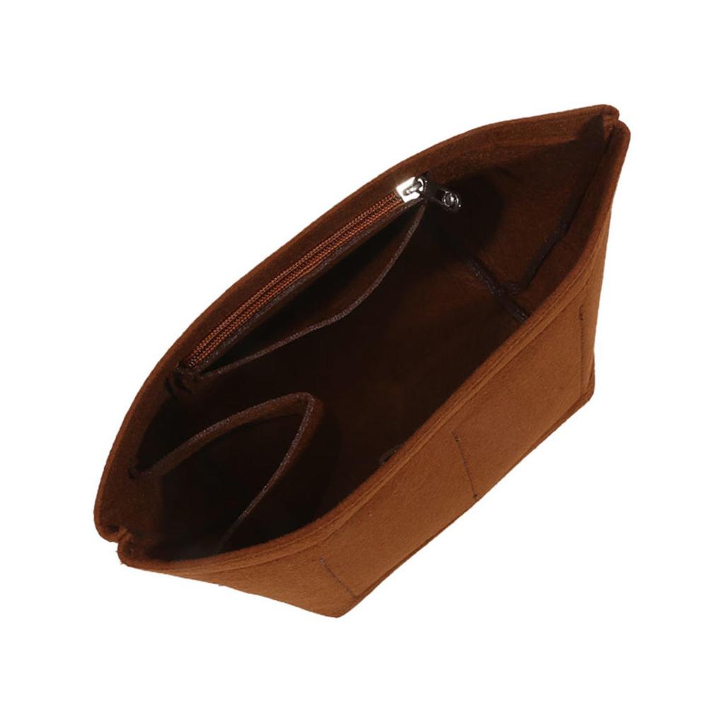 Felt Purse Organizer with Compartments Cosmetic Bag Portable Bucket Handbag Removable Inner Liner Women Suitable for Travel