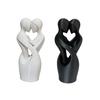 Минималистичное 3D-печатное украшение для пары с вырезом в форме сердца Гладкие Деликатные Линии Черно-Белое Настольное Сувенирное Романтическое Домашнее Украшение Подарок