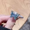 Синий циркон Эмаль Масляное капание Бабочка Открытое кольцо Легкая роскошь Высококачественное Индивидуальное Холодный ветер Модное кольцо