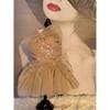 Champagne Gold Sequin Pet Formal Gown Outfit Glitter Tulle Big Bow Tutu Dress Luxury Party Wedding Costume for Small Pets