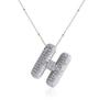 Silver Color Silver Zircon Necklace Rhinestones Women Choker Simple Letter Pendant Necklace  Gift