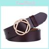 Leather Female Waist Belt With Smooth Snap Closure For Daily Outfits