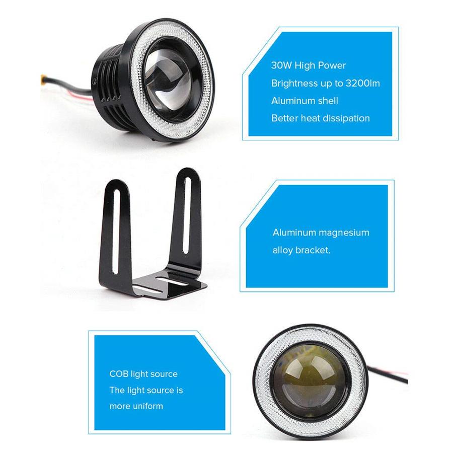 3,5" COB Противотуманная фара Проектор Автомобиль CCFL Синие Ангельские глазки Кольцо-гало ДХО Фара