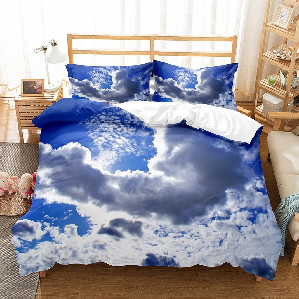 White Cloud Duvet Cover Collection Comforter Cover Twin Full King Size For Kids Teens Adults Bedroom Decor Bedding Collection With Pillowcase