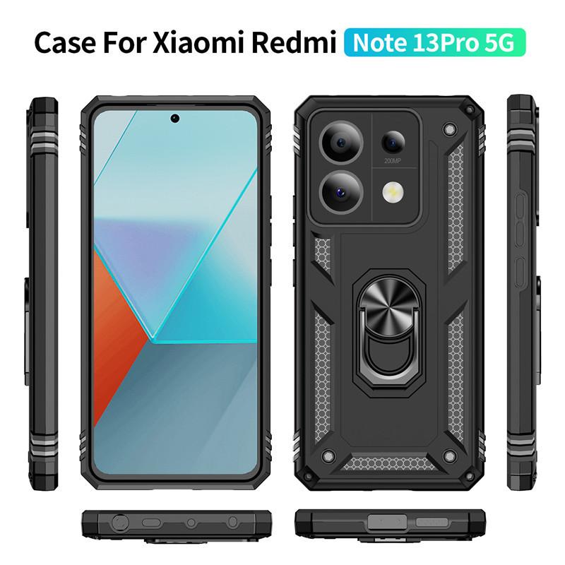 For Poco X6 5G Case Armor Shockproof Phone Case For Poko Little X6 X 6 Pocox6 5G Anti-Fall Finger Ring Holder Magnetic Cover