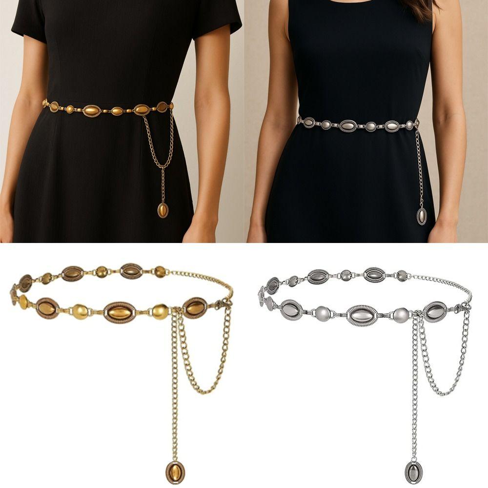 Adjustable Women's Waist Chain Cowgirl Western Country Chain Belt for Sweaters Dresses Jeans