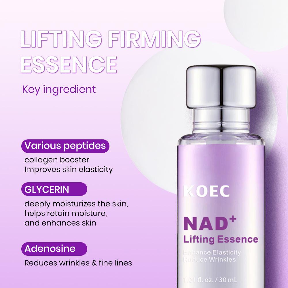 KOEC NAD+ Lifting Moisturizing Face Serum 30ml Anti-Wrinkle Essence 9# Purple Firming Repair