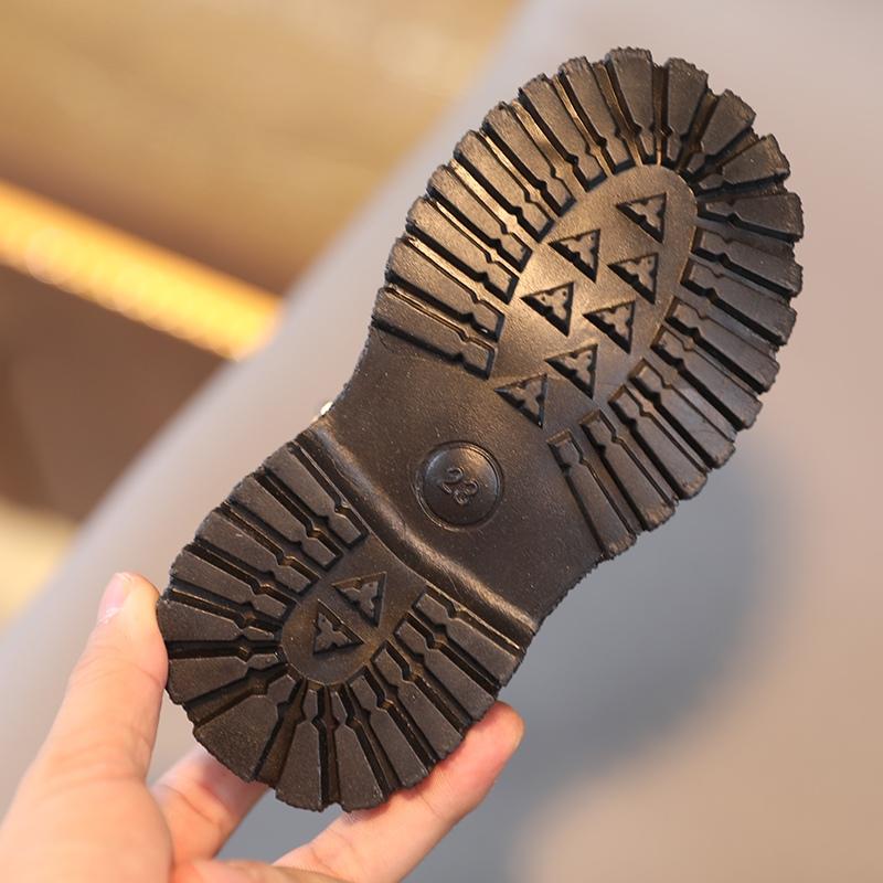 Зимние бархатные теплые ботинки с мягкой подкладкой для мальчиков и девочек. Нескользящая зимняя обувь в британском стиле. Короткие ботинки с боковой молнией. Кожаные ботинки.