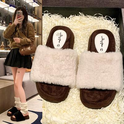 Мода 2024 года, осень и зима, новые женские тапочки из хлопка с леопардовым принтом, женские модные плюшевые теплые тапочки, домашние нескользящие тапочки