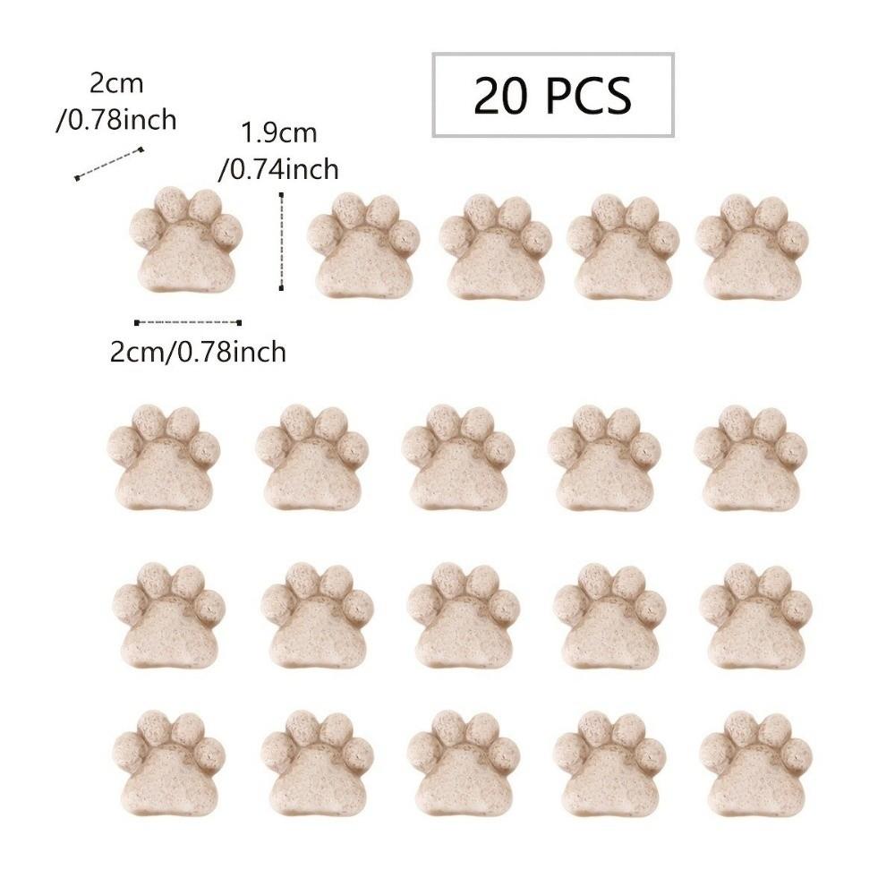 20pcs Landscaping Flowerpot Decoration Resin Cat Claw Ornaments Cat Paw Stepping Stones Pathways