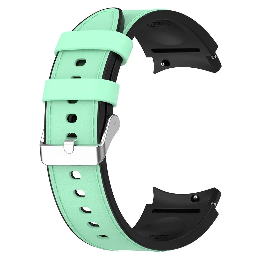 Силиконовый Кожаный Браслет Для Samsung Galaxy Watch 7 6 5 Pro 40мм 44мм Ремешок Watch 6 4 Classic 47/43/46мм Ремешок Correa Ремешок Для Часов