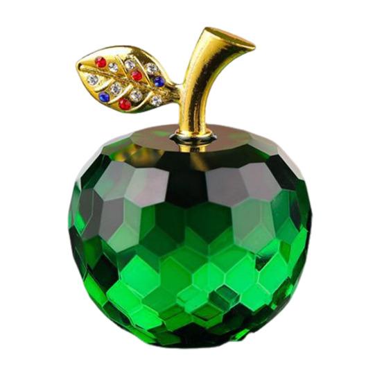 Стеклянные яблоки, фигурка, искусственный хрустальный фрукт, украшение, коллекционные полупрозрачные яблоки, украшение для домашнего офиса, приборной панели автомобиля