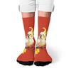 1 Pair All-Season Crew Socks Cartoon Cute Parrot Pattern Print Polyester Stocking for Casual Sports & Outdoor Men & Women