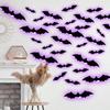 Halloween LED Bat Wall Stickers 3D Light Up Glowing Bat Stickers for Halloween Party Indoor Bedroom Wall Window Decor