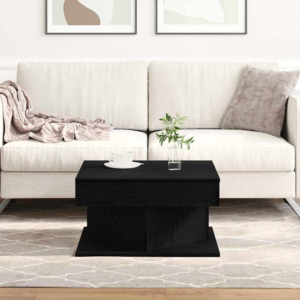 Coffee Table Black Oak Look 57 x 57 x 30 cm Engineered Wood