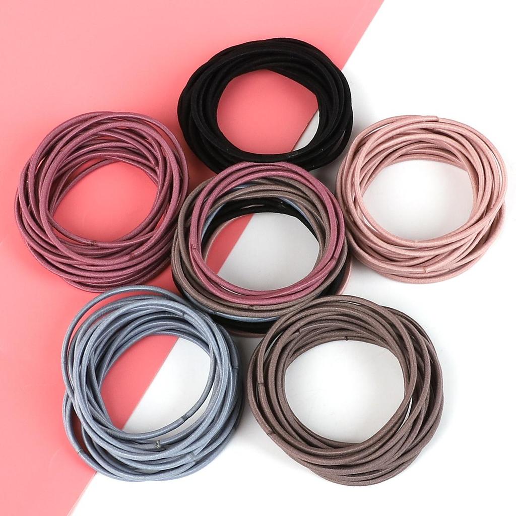 100 шт./пакет ультратонкие 2 мм высокоэластичные резинки для волос для женщин эластичные петли для волос модные аксессуары для волос