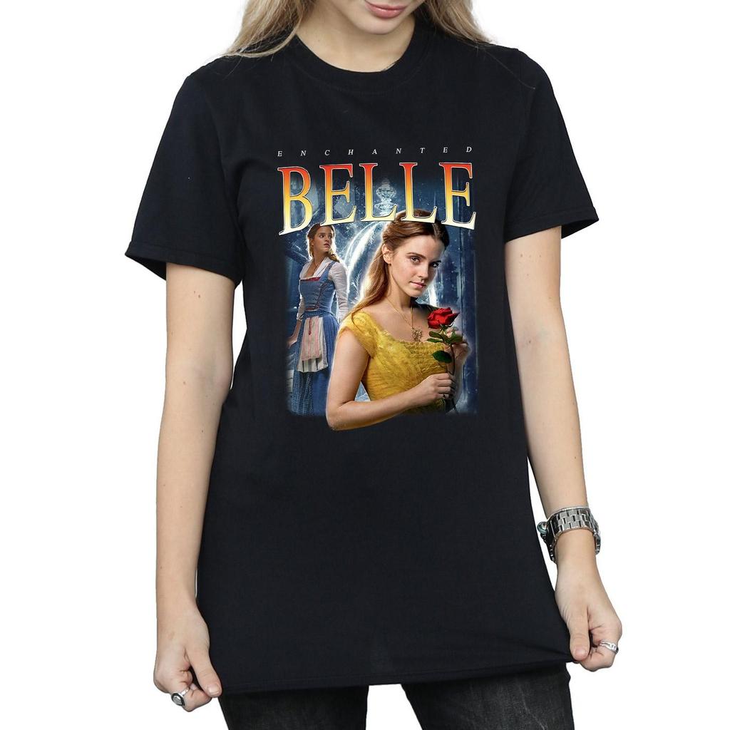 Disney Womens/Ladies Beauty And The Beast Belle Montage Cotton Boyfriend T-Shirt