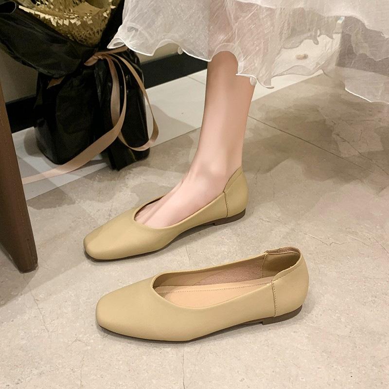 2024 Весна Новые Брендовые Женские Туфли На Плоской Подошве Круглый Носок Неглубокие Слипоны Женские Повседневные Балетки Мягкая Кожа Элгант Балле