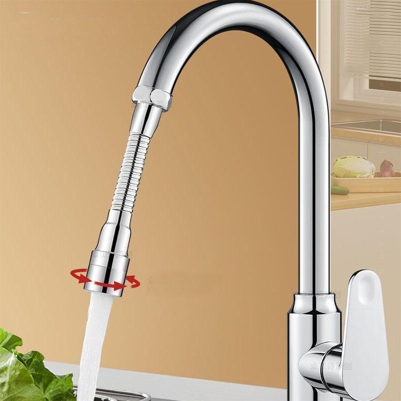 1080° Rotation Stainless Steel Kitchen Faucet Sprinkler Extender Bubbler Water-saving Device Lengthening Splash Sprinkler Spray