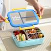 Rectangular Shape Insulated Bento Box Divided Grids Stainless Steel Food Container  for School
