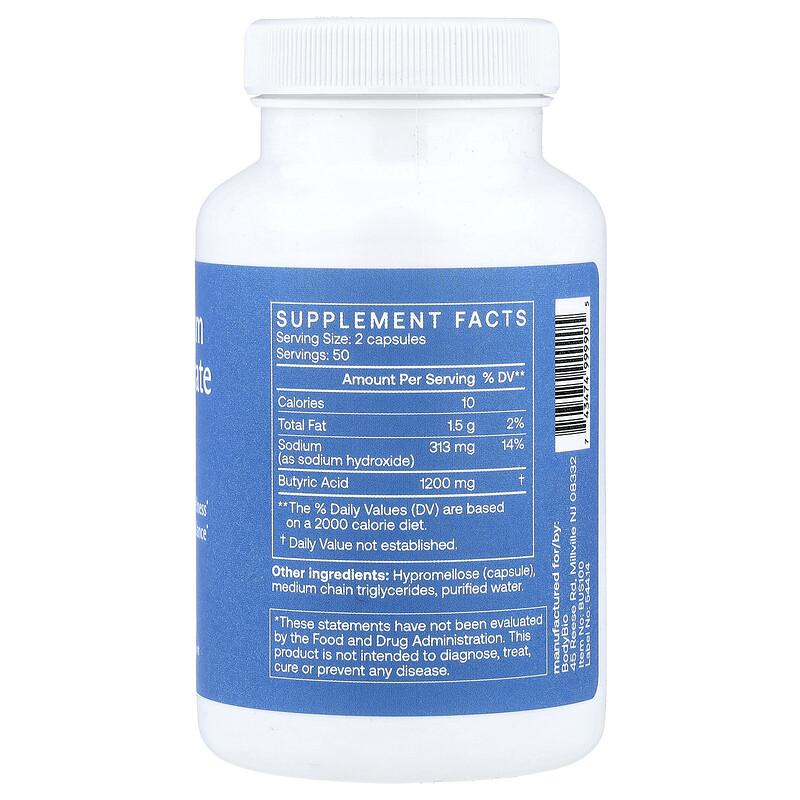Sodium Butyrate, 100 Capsules