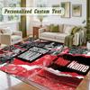 Crystal Velvet Square Rug Custom NameCristiano Ronaldo Pattern Non Slip Home Floor Decor Rug
