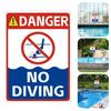 Опасность Знак "Не нырять" Погодоустойчивый Сверхпрочный Уличный Двор Пляж Пруд Плавательный