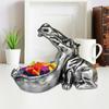 Hippo Statue Resin Hippopotamus Figurine Big Mouth Hippo Candy Dish Key Bowl Sculpture for Home Office Desk Decor