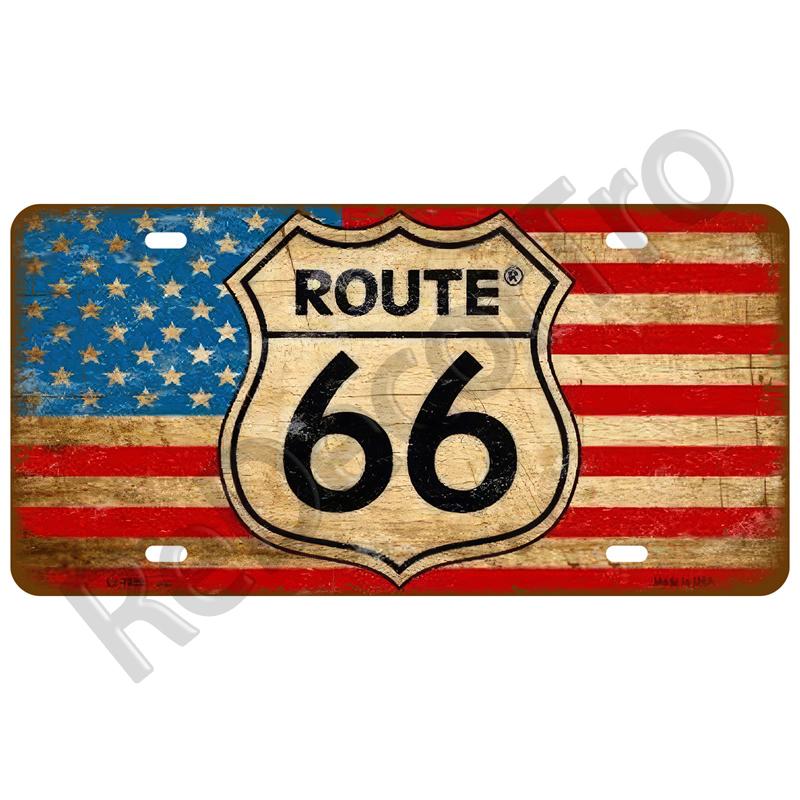 Garage Car Retro Route 66 Tinplates Plate Metal Sign Posters On The Wall Tin Sign Vintage Poster Home Decor Art Room Decoration