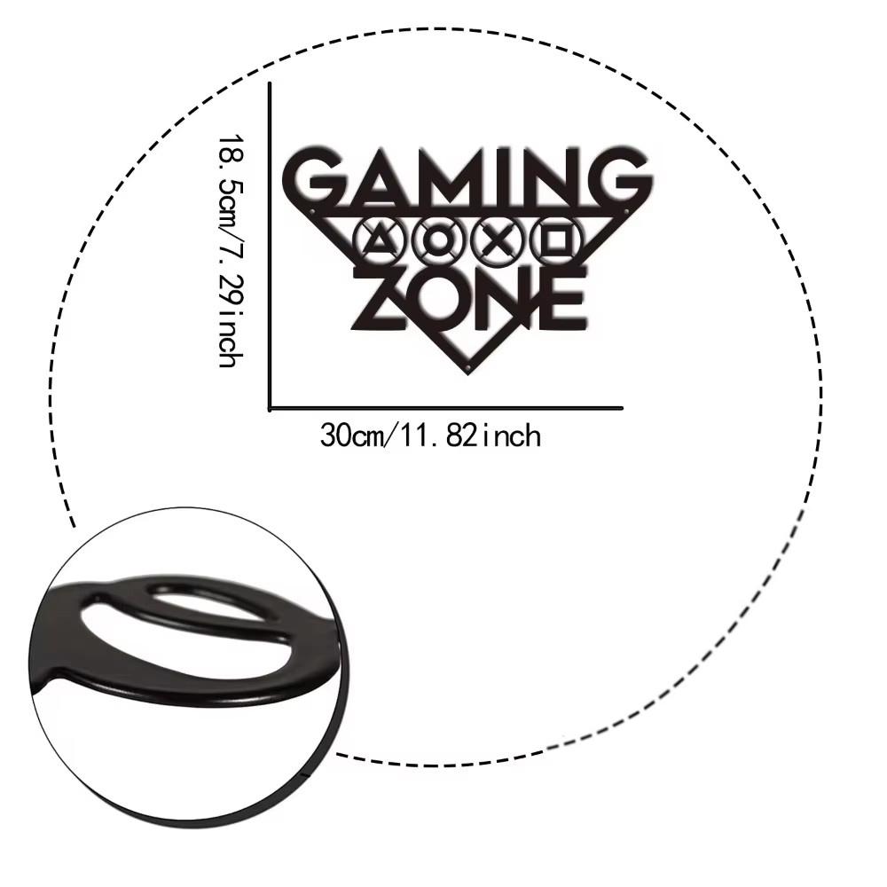 Gaming Zone Wall Art Gamer Metal Decor Stylish Gaming Room Sign Ideal for Playroom Unique Gaming Room Wall Decoration