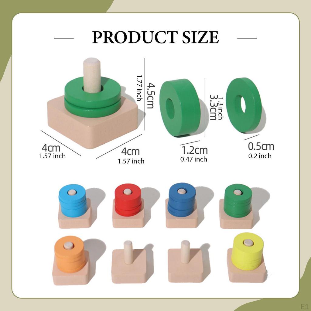 Деревянные игрушки для сортировки по цвету, штабелируемые, сенсорная игрушка, тренировка логического мышления, товары для вечеринок, дети, мальчики