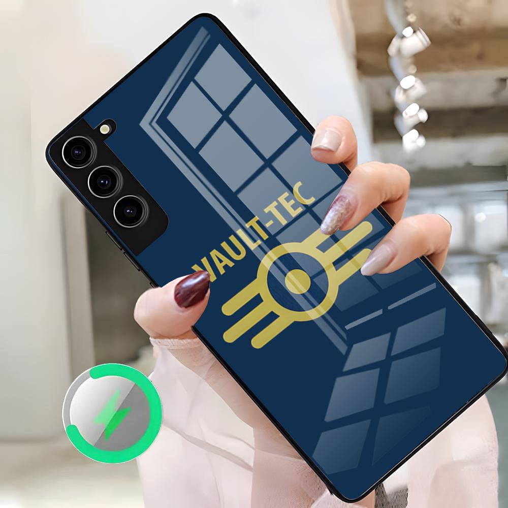 Чехол для телефона F-Fallouts Vault для Samsung S26 Ultra S25 Edge S23 S22 S21 S20 Ultra Plus S24 Fe A25 Магнитная стеклянная крышка