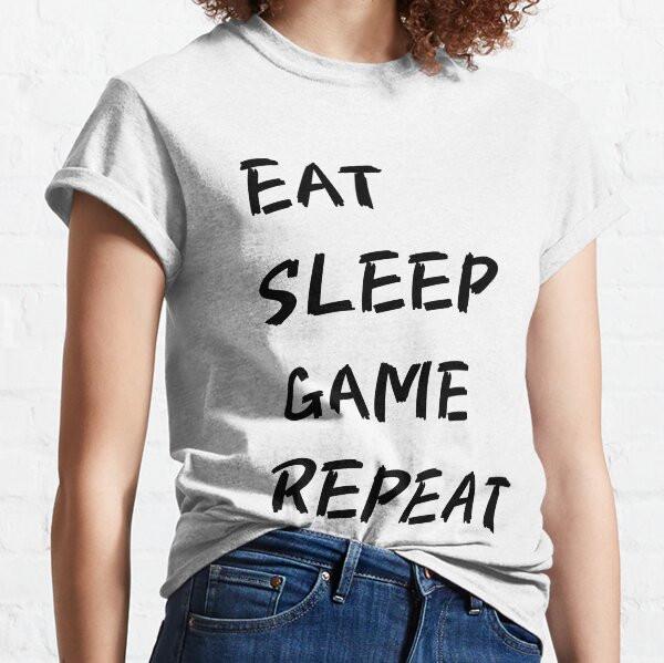 EAT SLEEP GAME REPEAT Design Gifts Classic Premium Tee for Women