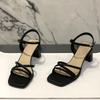 Мода 2025 НОВЫЕ Женские Простые и модные высококачественные Сандалии Летние Высокие каблуки Роскошная Дизайнерская Обувь Каблук Элегантные Повседневные