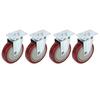 4PCS Heavy Caster 360 Degrees  Rotation Plate PU Universal Wheel for Furniture Shopping Cart5in 250lb